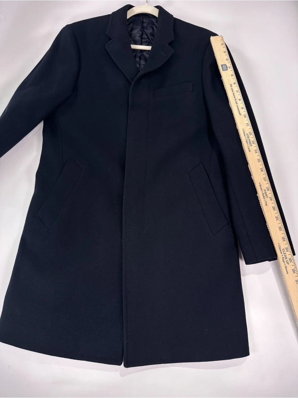 Banana Republic Nova Fides Italian Wool Cashmere Topcoat Navy M